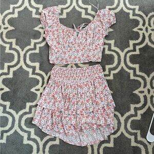 Hollister Pink Floral Two-Piece Set